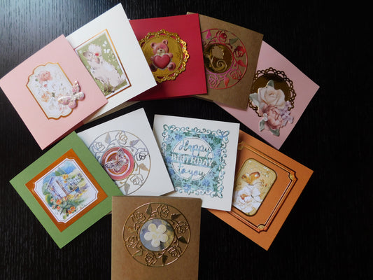 Collection of various greeting cards with different designs and for every occassion
