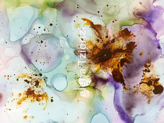 small size abstract alcohol ink print