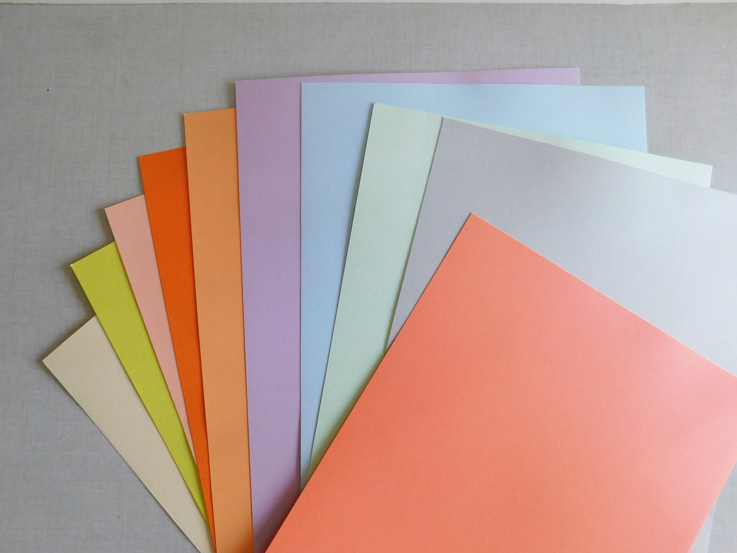 Set of coloured paper