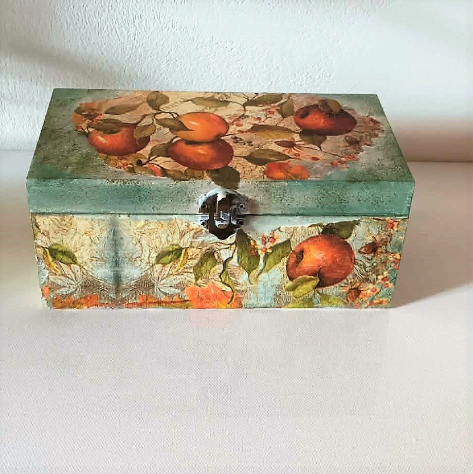 medium size handcrafted wooden beauty box