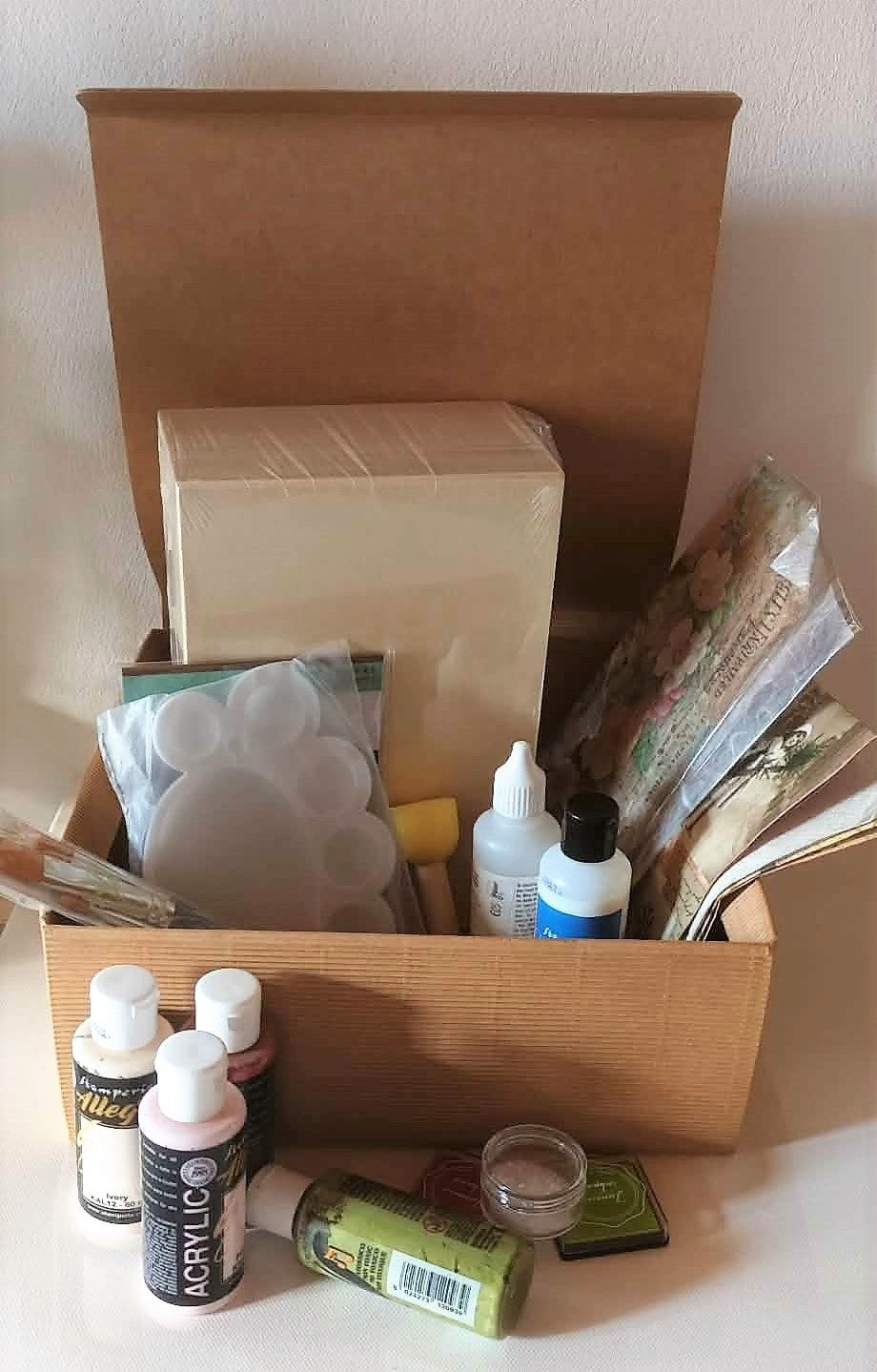 complete decoupage kit in a carton box