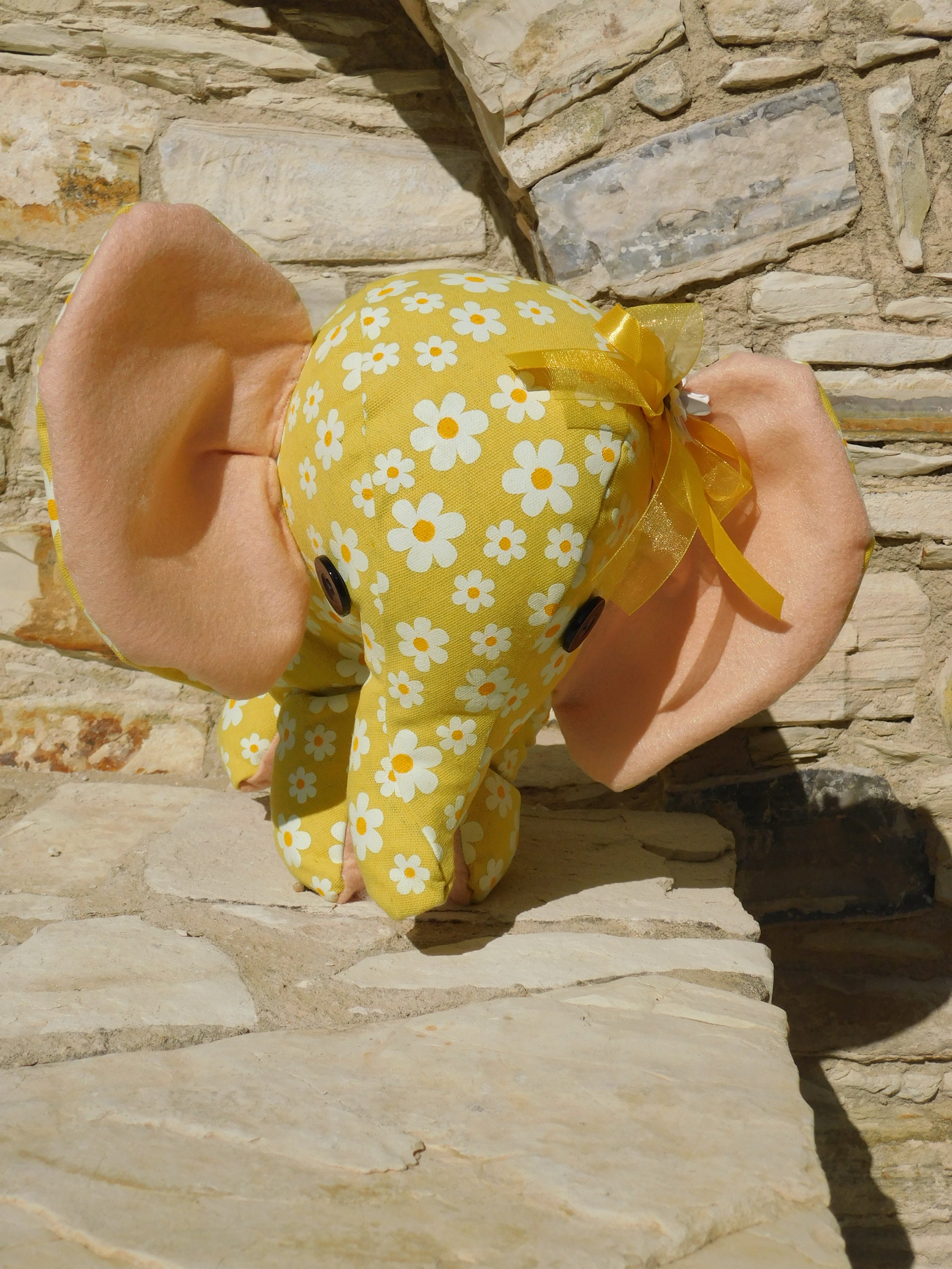 Yellow fabric elephant