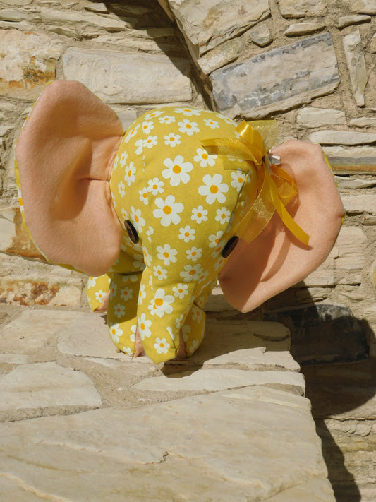 Yellow fabric elephant