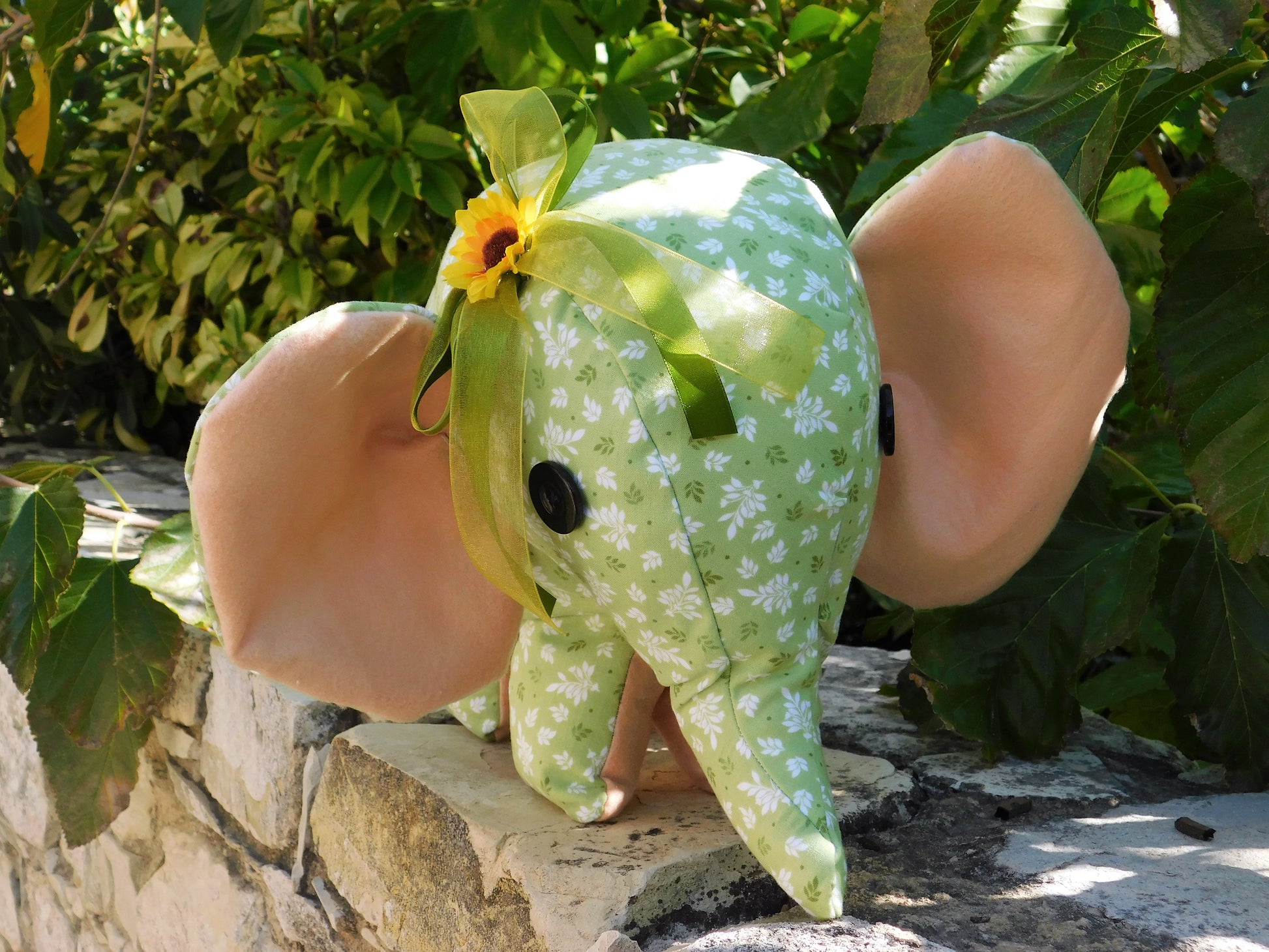 green fabric elephant 