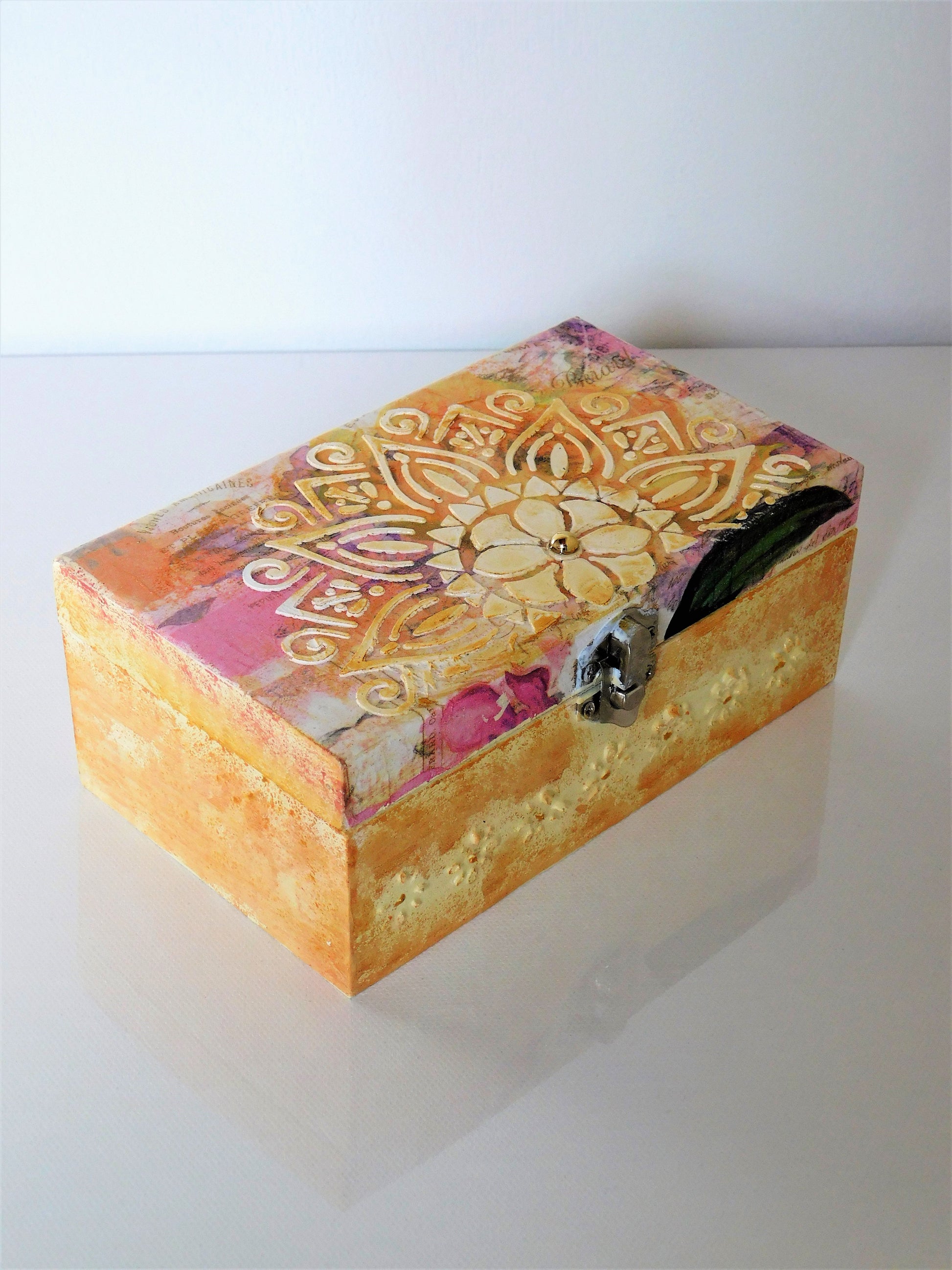 small size handcrafted wooden box containing  natural soaps