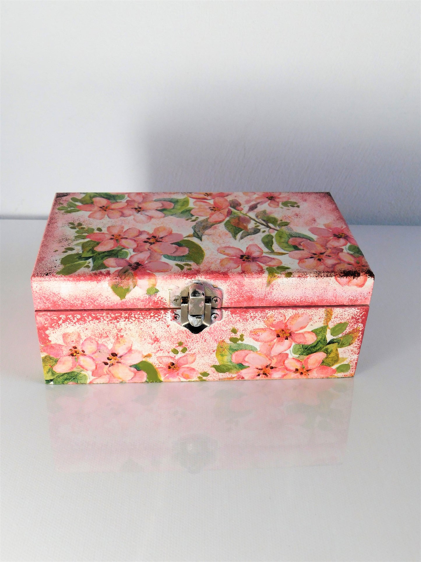 small handcrafted wooden box with beauty products a perfect gift idea for ladies