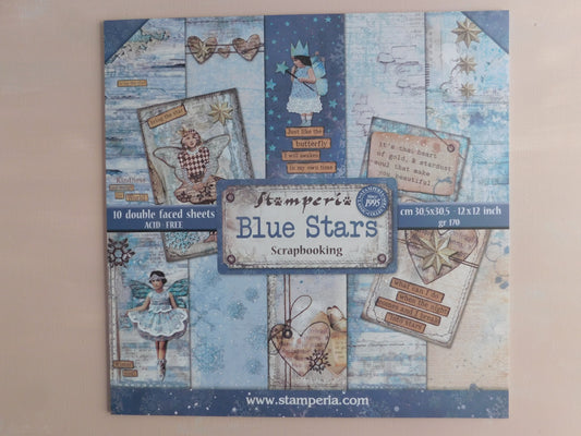 Stamperia Scrapbook Paper Pad  "Blue Stars"