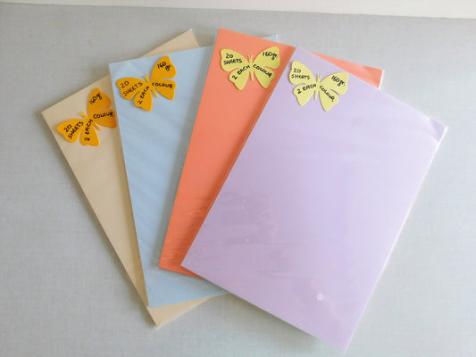 Set of coloured paper