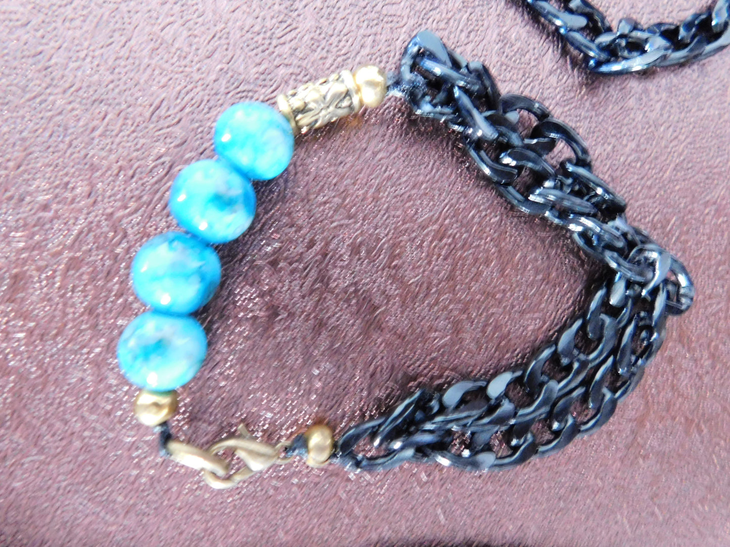 Blue and Black Jewelry Set