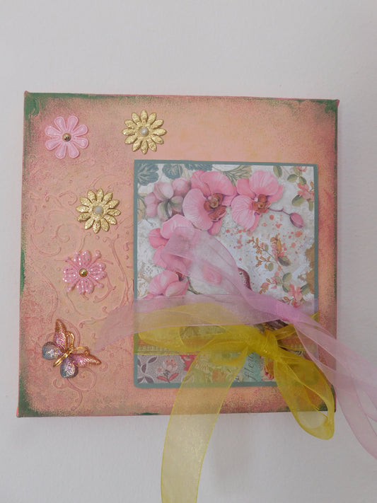 The Pink Flowers Canvas Card