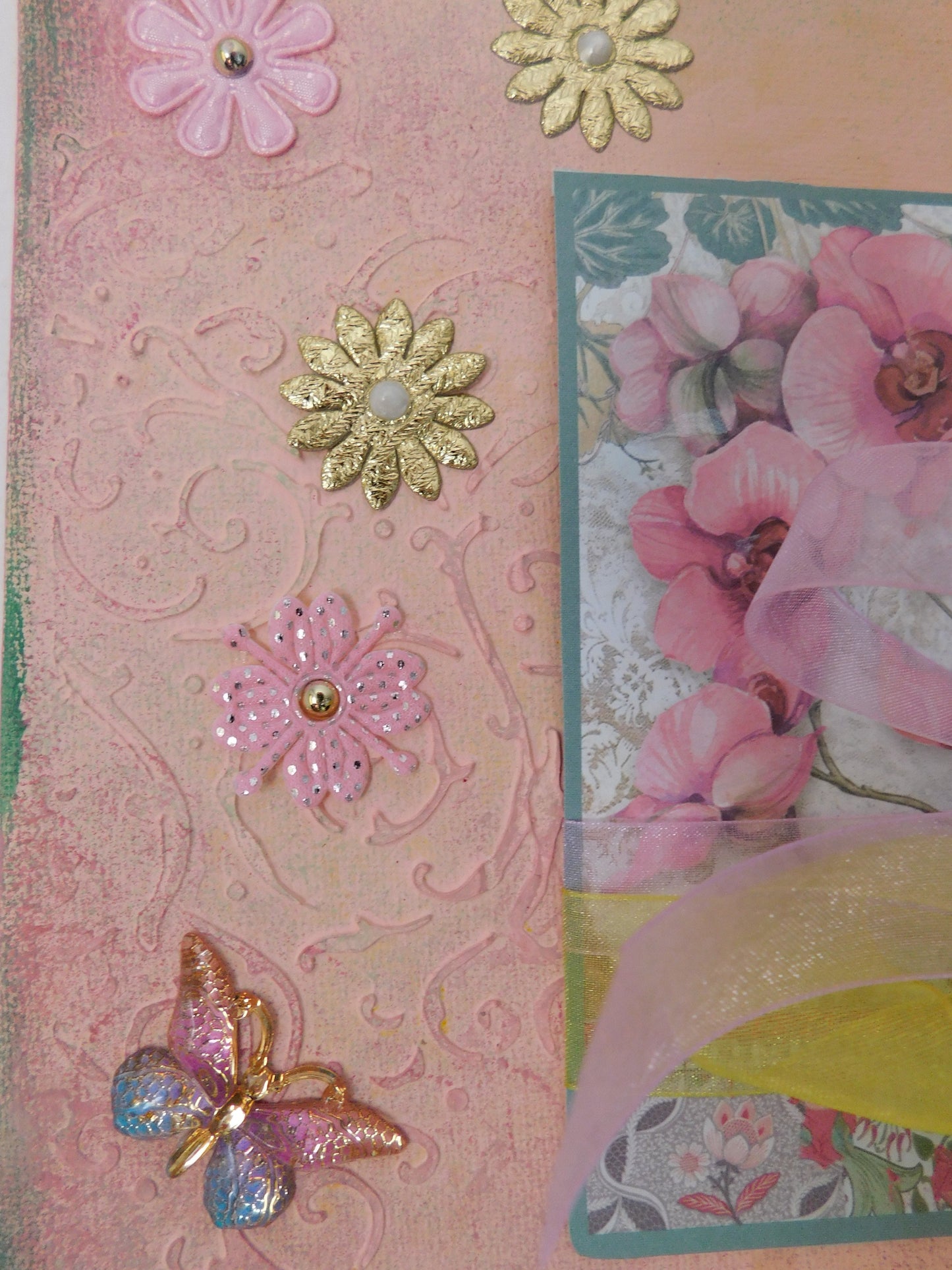 The Pink Flowers Canvas Card