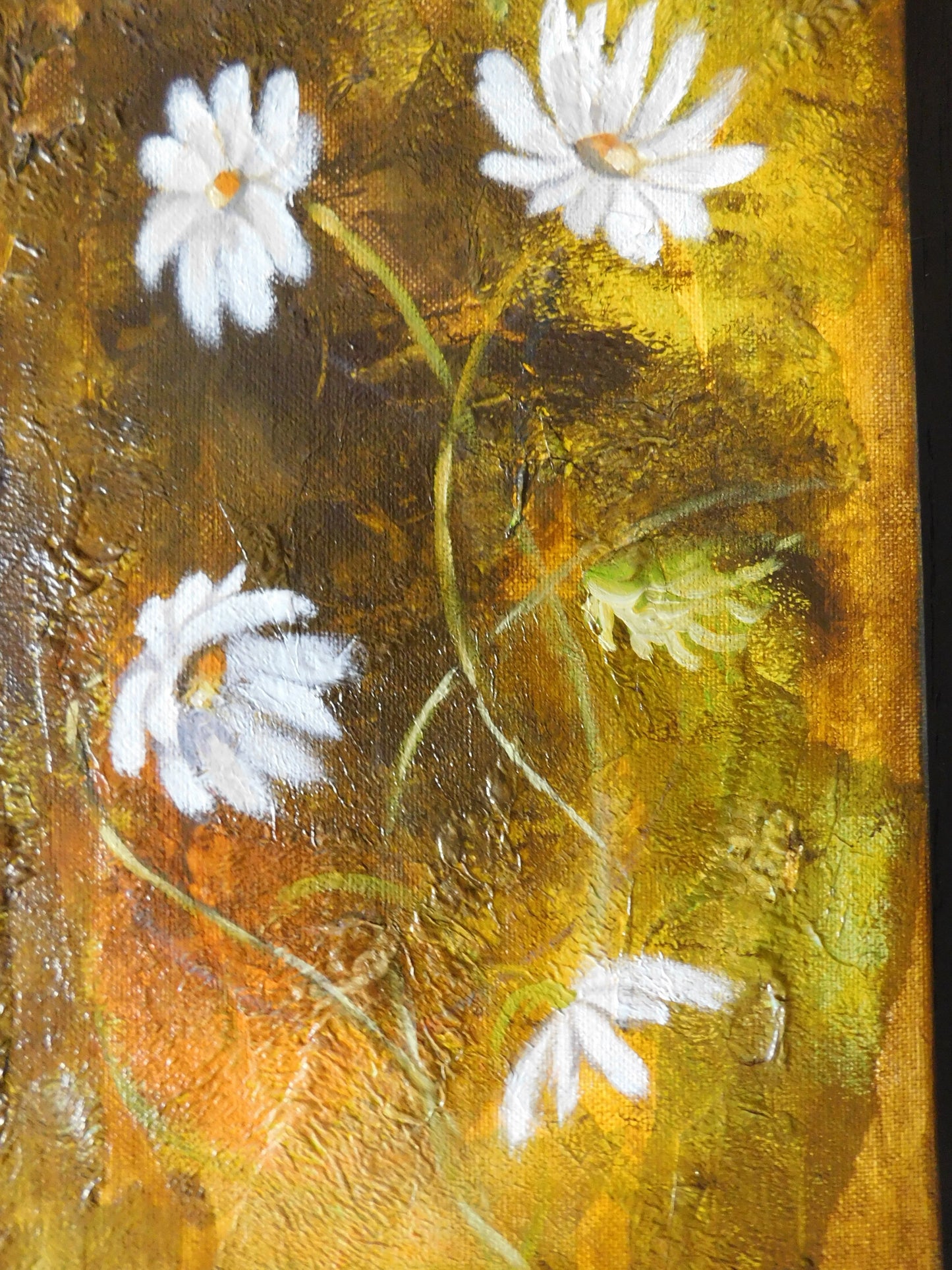 "Daisies", mixed media on canvas