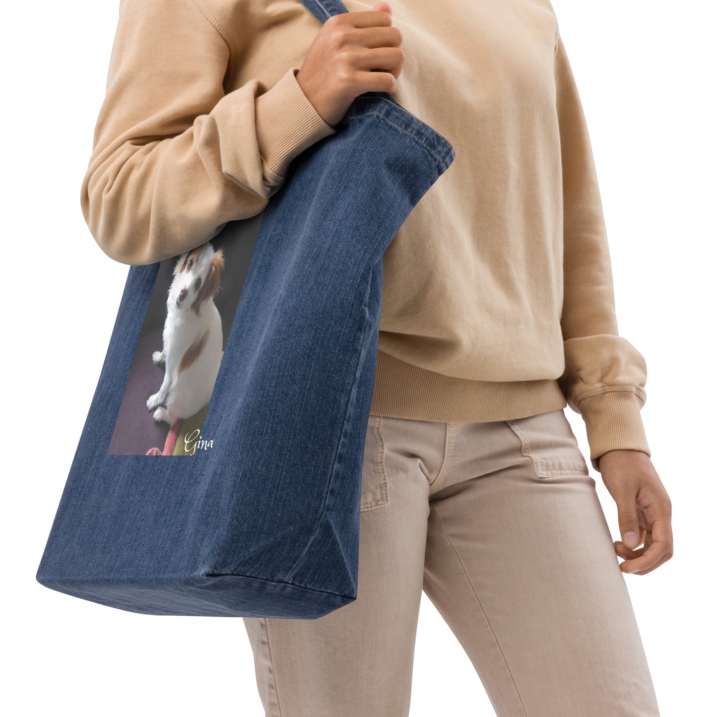 "Gina" denim tote bag